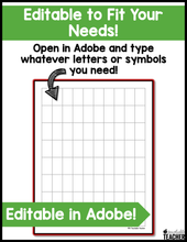 Letter Stickers for Building Blocks- Editable