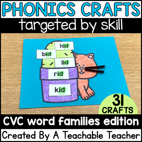 CVC Word Family Phonics Crafts
