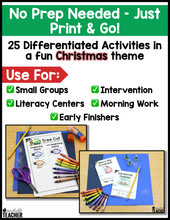 Christmas Blends Activities- NO PREP Phonics Worksheets
