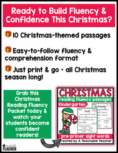 Kindergarten Christmas Reading Comprehension - Pre-Primer Words
