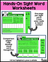 April Editable High Frequency Word Printables