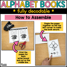 Alphabet Decodable Readers Kindergarten Letter Sound Practice Science of Reading