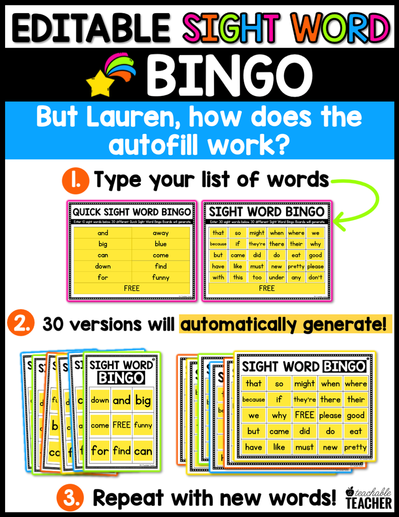 Editable High Frequency Word Bingo for YOUR High Frequency Words! – A Teachable Teacher editable-high-frequency-word-bingo-for-your-high-frequency-words-a-teachable-teacher