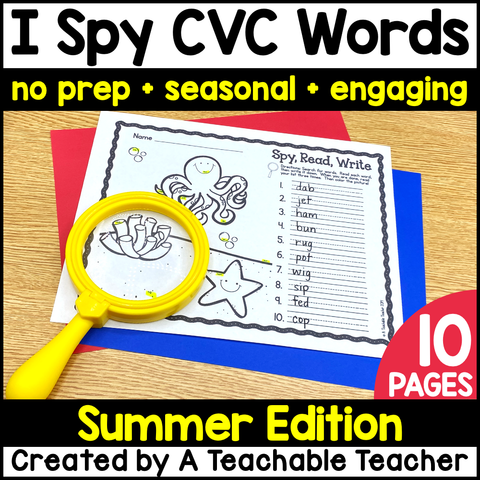 I Spy CVC Words - Summer Edition