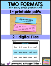 Decoding Drills for Building Phonics Fluency - The Diphthongs Edition