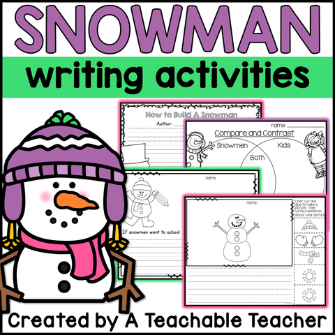 Snowman Writing Activities - K-1