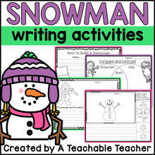 Snowman Writing Activities - K-1