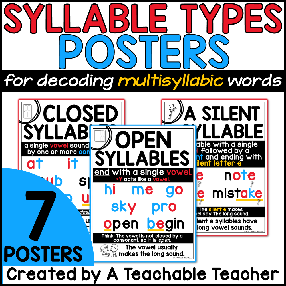 Decoding Multisyllabic Words Posters Teaching Practice – A Teachable ...