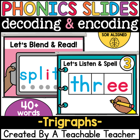 Digital Phonics Trigraph Words Google Slides for Decoding and Encoding