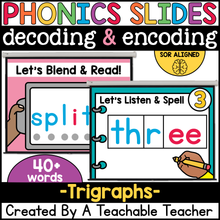 Digital Phonics Trigraph Words Google Slides for Decoding and Encoding