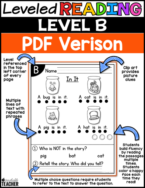 Level B Reading Comprehension Passages And Questions – A Teachable Teacher