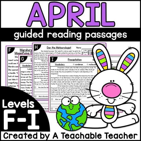April Guided Reading Passages - Levels F-I