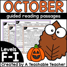 October Guided Reading Passages - Levels F-I