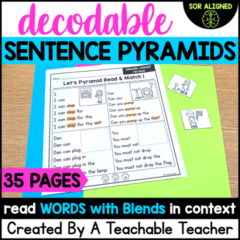 Decodable Sentence Pyramids- Words with Blends