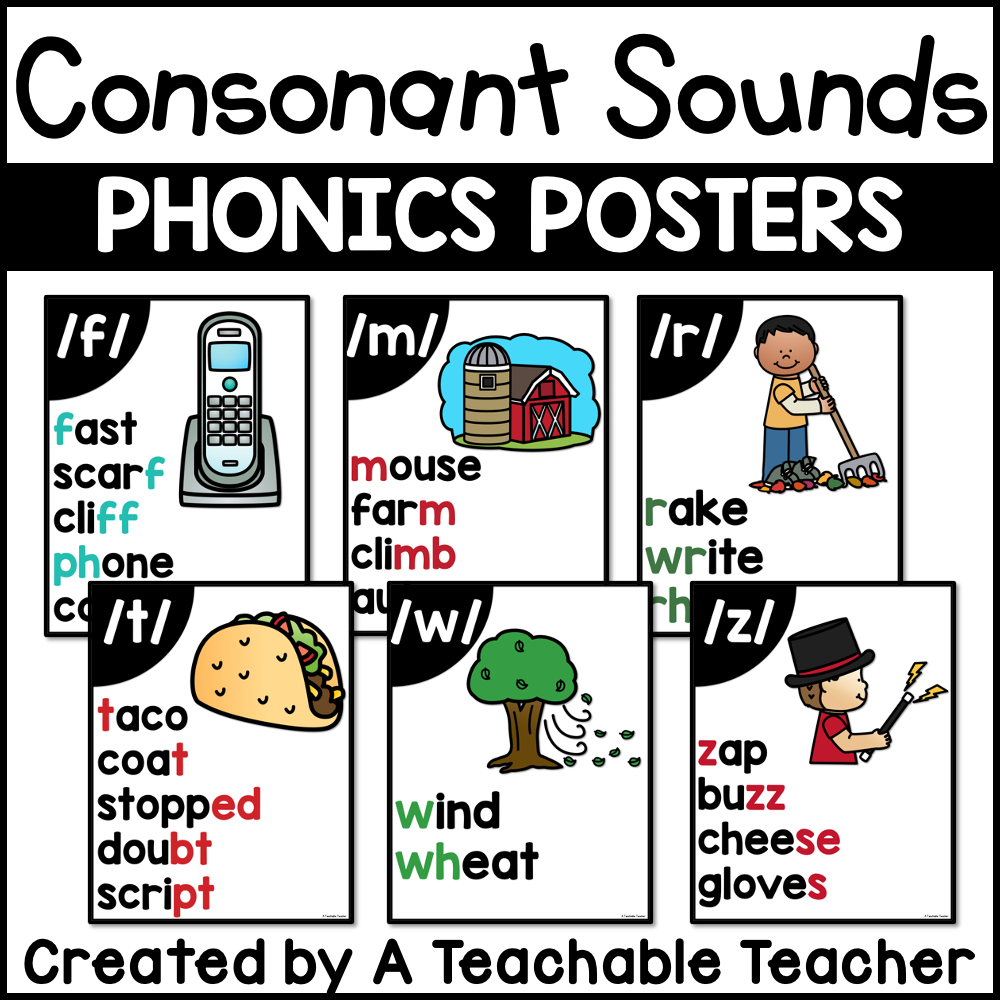 Consonants Display Consonant Sound Phonics Posters – A Teachable Teacher