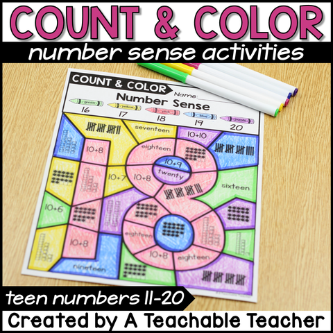 Count and Color - Number Sense Activities 11-20