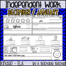 Kindergarten Independent Work - December/January