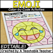 Editable Emoji Color-by-Code Activities