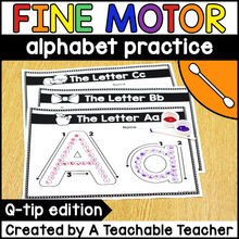Fine Motor Alphabet Practice - Q-Tip Edition