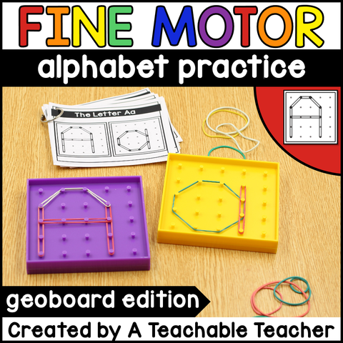 Fine Motor Alphabet Practice - Geoboard Edition