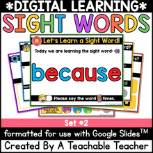 Digital High Frequency Word Lessons- SET #2