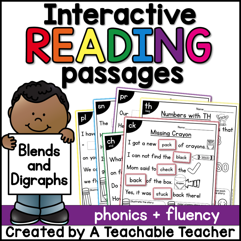 Interactive Reading Passages - Blends and Digraphs – A Teachable Teacher