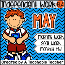 Kindergarten Independent Work - May