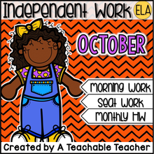 Kindergarten Independent Work - October