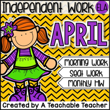 Kindergarten Independent Work - April