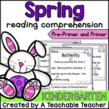 Spring Reading Comprehension - Pre-Primer and Primer - Kindergarten