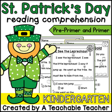 St. Patrick's Day Reading Comprehension - Pre-Primer and Primer - Kindergarten