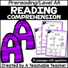 Level AA Reading Comprehension Passages and Questions