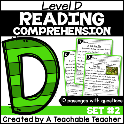 Level D Reading Comprehension Passages and Questions - Set Two