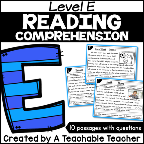 Level E Reading Comprehension Passages and Questions