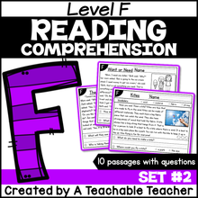 Level F Reading Comprehension Passages and Questions - Set Two