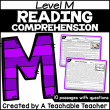 Level M Reading Comprehension Passages and Questions