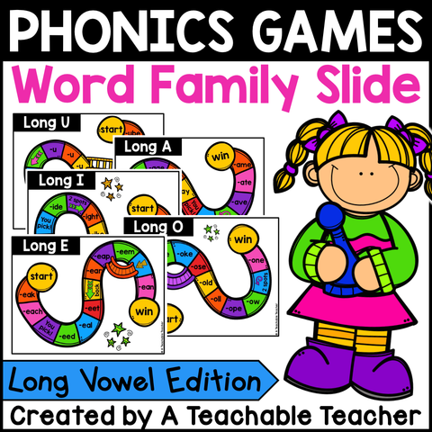 Phonics Word Family Slide Game - Long Vowel Edition