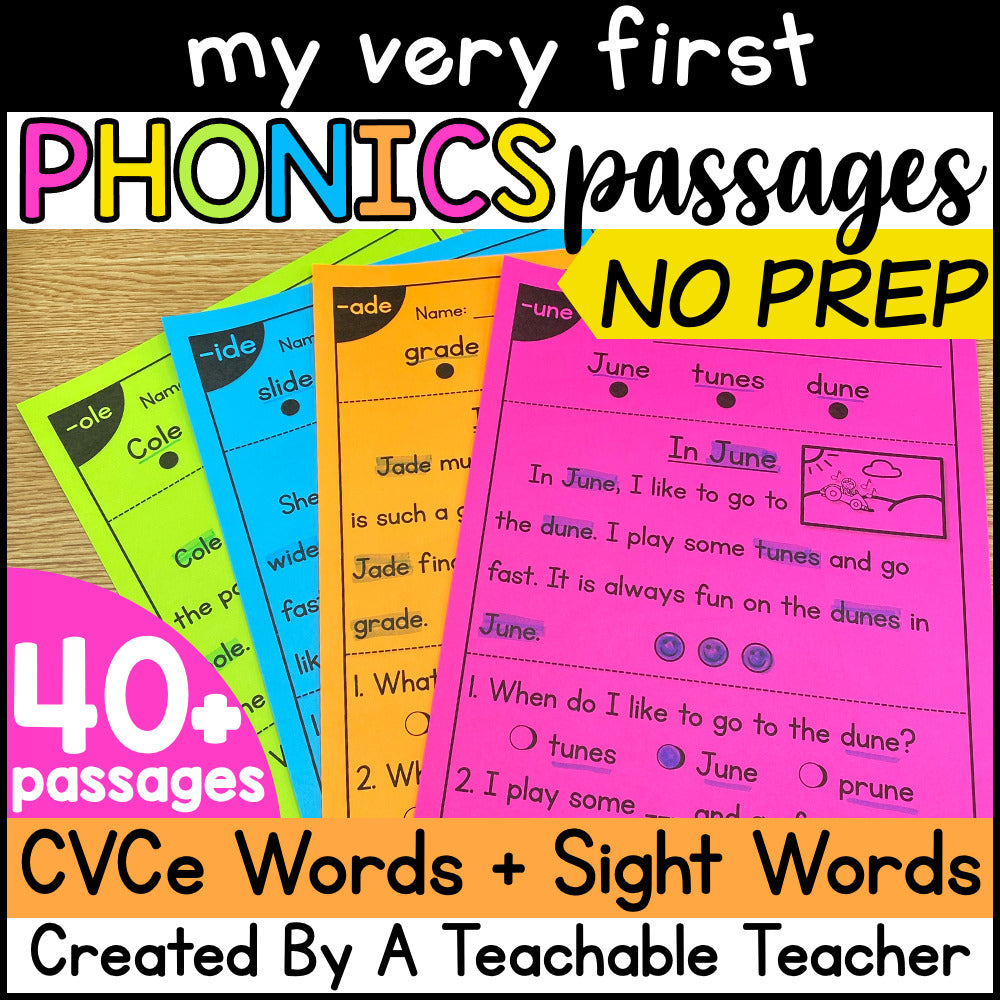 First Phonis My Very First Phonics Passages-CVCe Edition – A Teachable Teacher