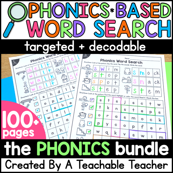 Phonics Word Search - The BUNDLE – A Teachable Teacher