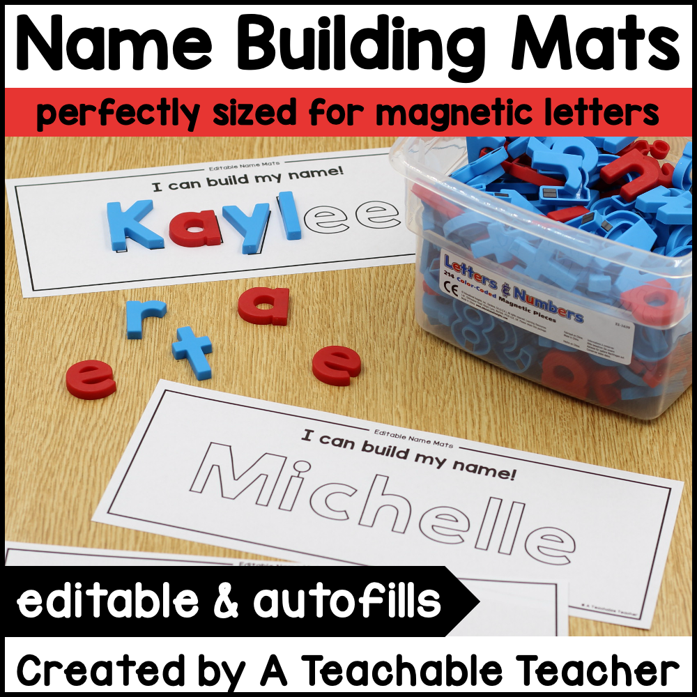 Editable Name Building Mats - Perfectly Sized for Magnetic Letters – A ...
