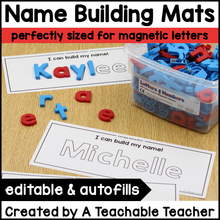 Editable Name Building Mats - Perfectly Sized for Magnetic Letters