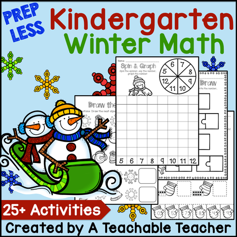 Prepless Kindergarten Winter Math - 25+ Activities