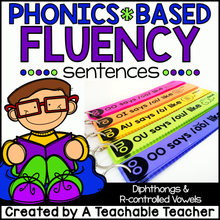 Phonics Based Fluency Sentences - Diphthongs and R-Controlled Vowels