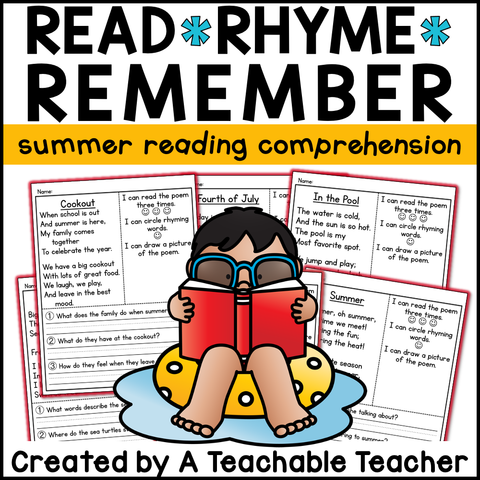 Read Rhyme Remember - Summer Reading Comprehension
