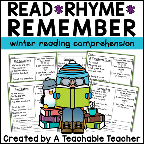 Read Rhyme Remember - Winter Reading Comprehension