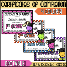 Editable Certificates of Completion