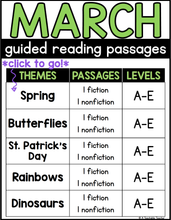 March Guided Reading Passages - Levels A-E