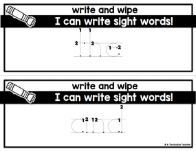 Editable Sight Word Write and Wipe