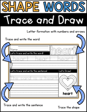 Shape Words Trace and Draw