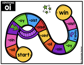 Phonics Games - Word Family Slide - Diphthongs and R-Vowels Edition